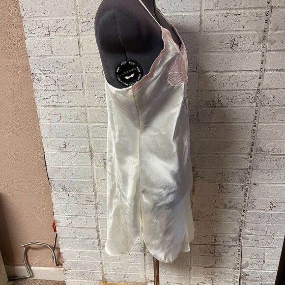 Fantasies Vintage Pink White Floral Slip Nightie Medium - Picture 5 of 10